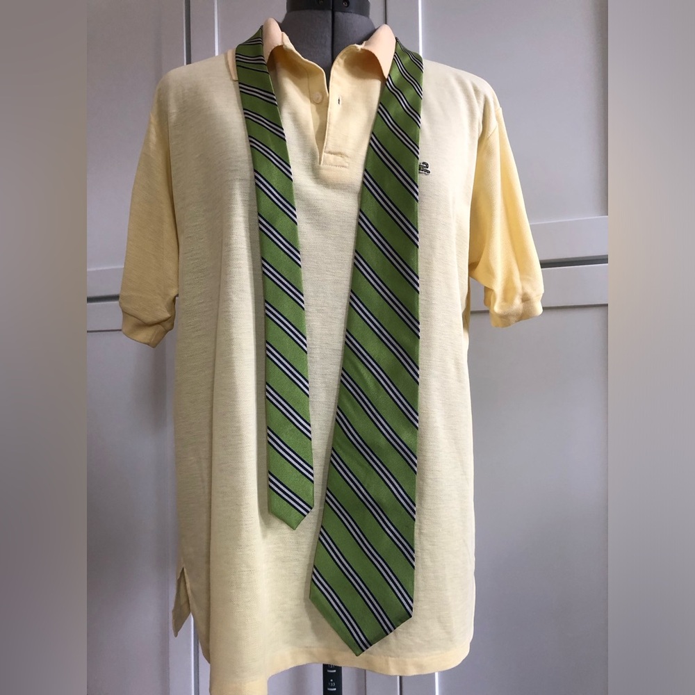 J. Crew Green Striped Silk Imported Tie - Picture 5 of 15